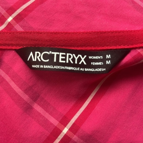 ARC’TERYX  PINK BUTTON DOWN SHIRT PLAID BUTTON DOWN SHIRT COTTON TOP SIZE MEDIUM - Picture 13 of 15